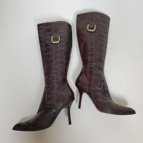 Vtg tall leather boots - Picture 2 of 8